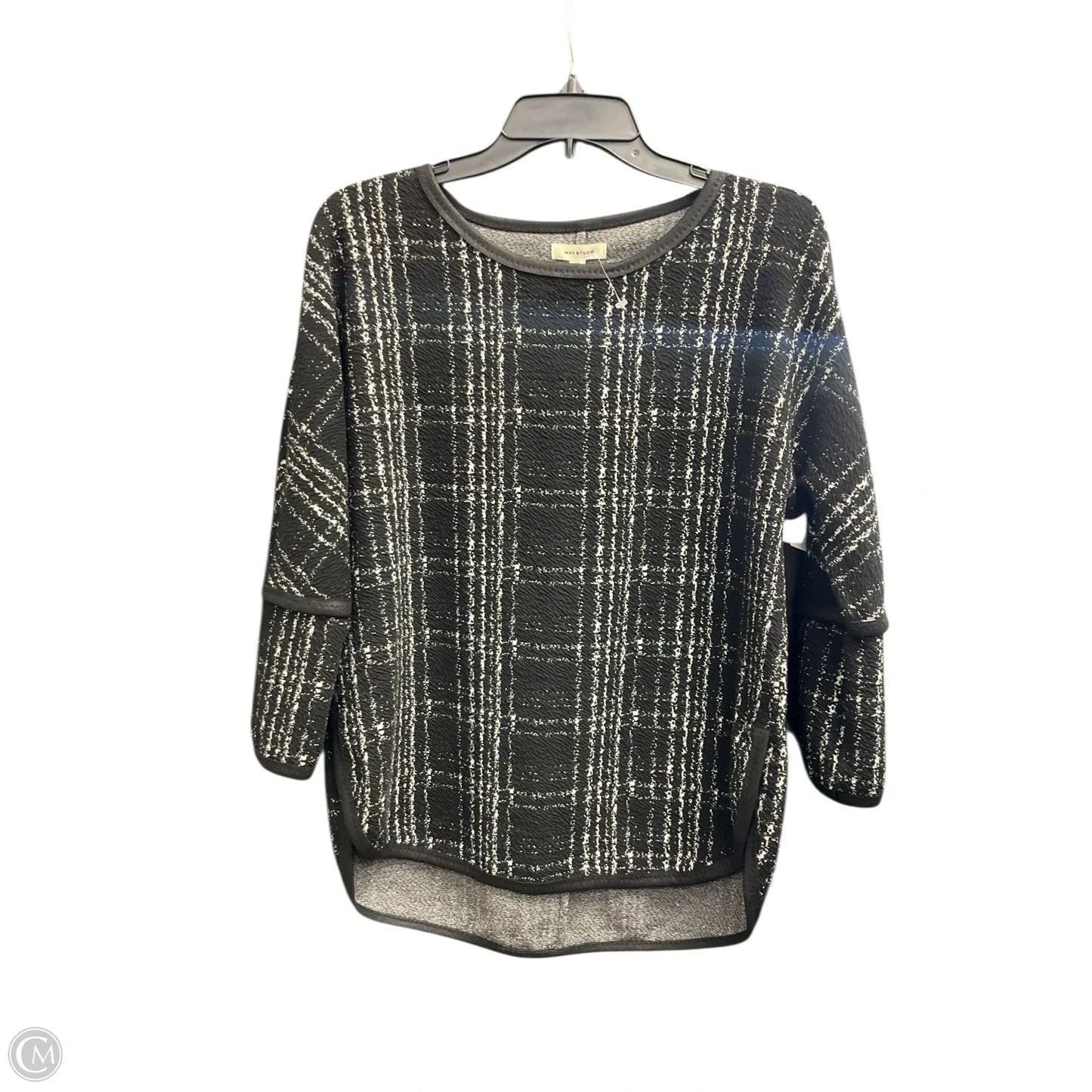 Top Long Sleeve By Max Studio In Plaid Pattern, Size: Xs