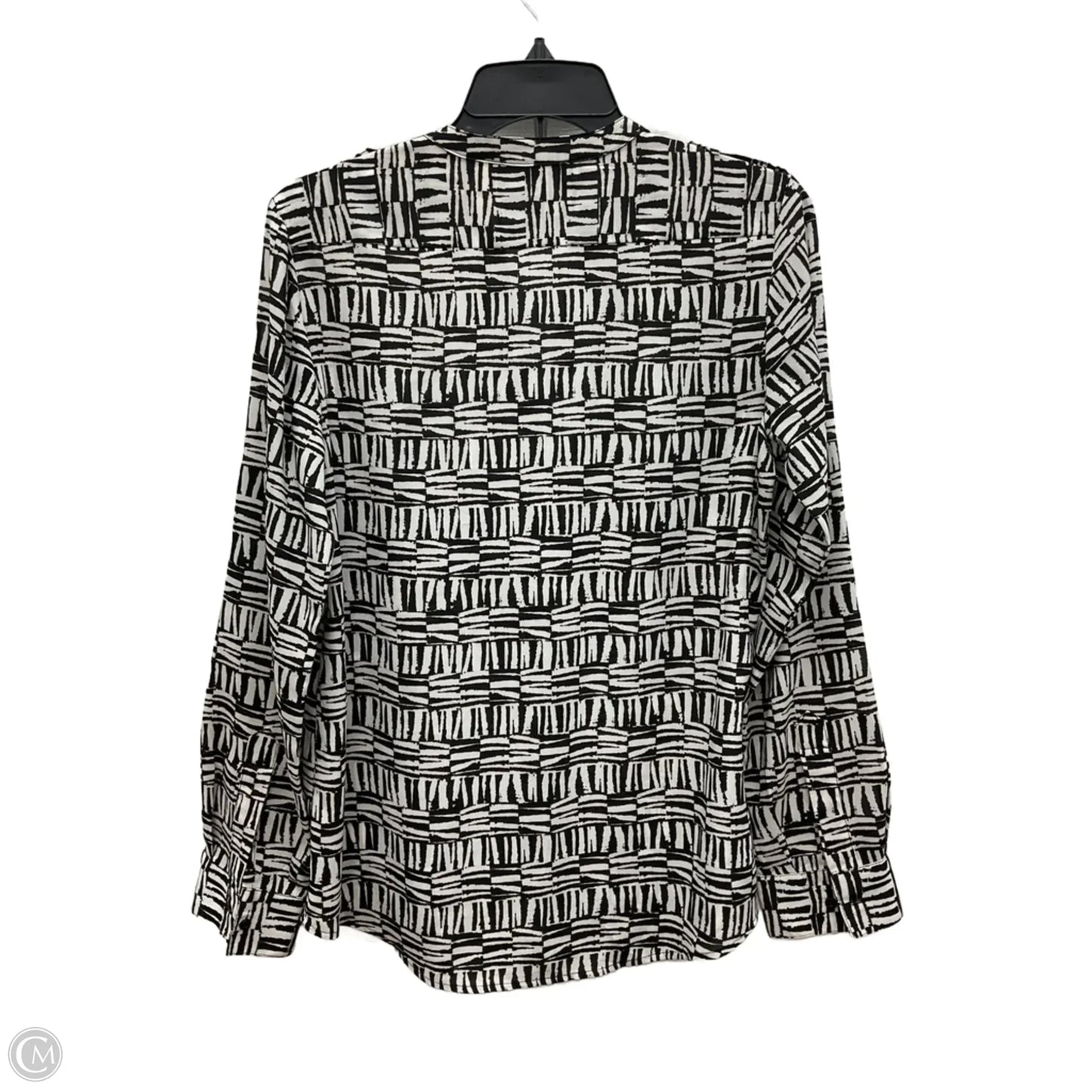 Blouse Sleeveless By Calvin Klein In Black & White, Size: S