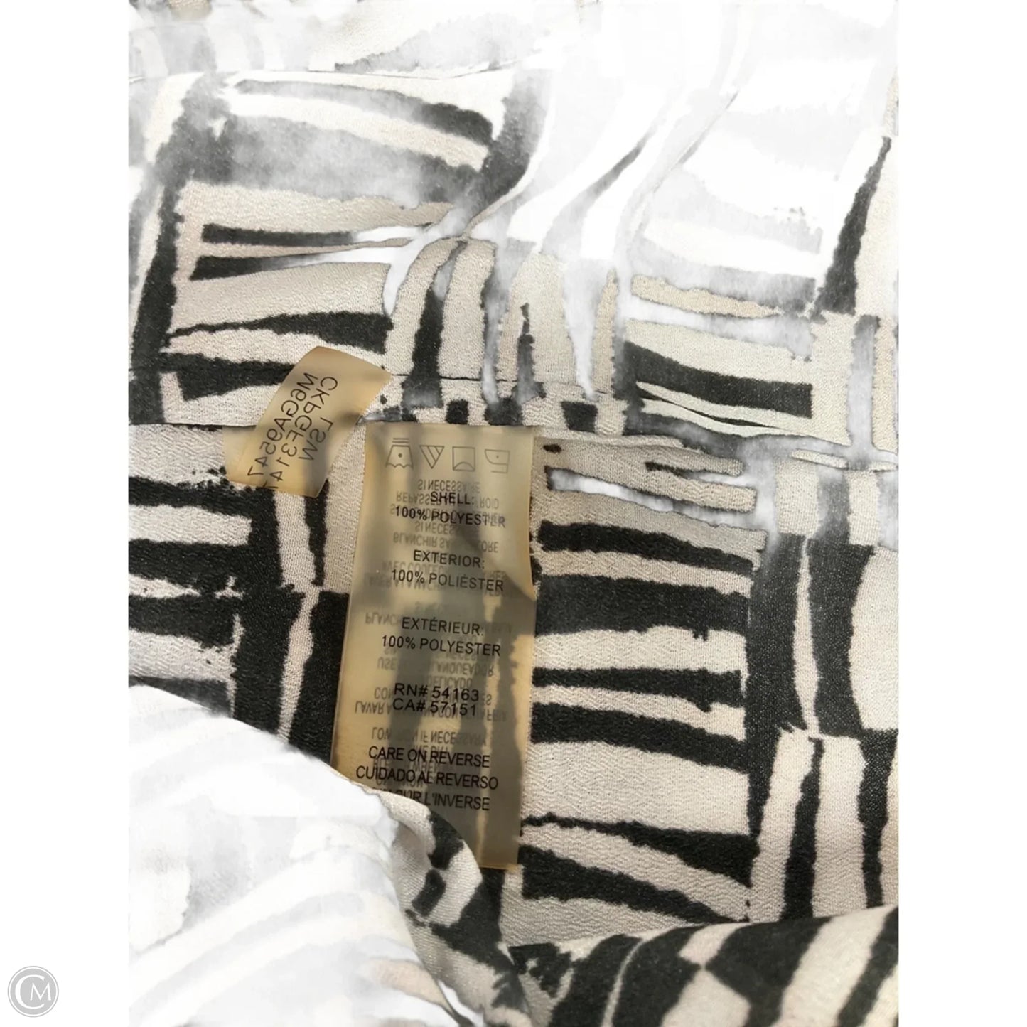 Blouse Sleeveless By Calvin Klein In Black & White, Size: S