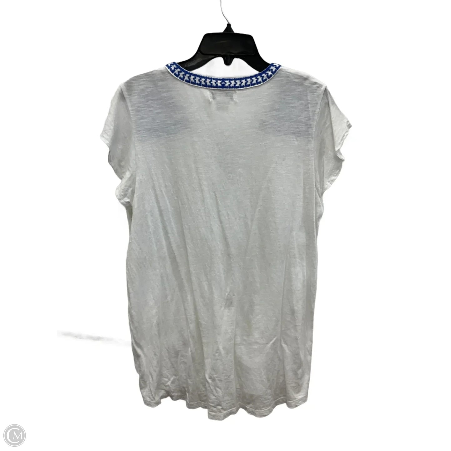 Top Short Sleeve By Liz Claiborne In White, Size: L