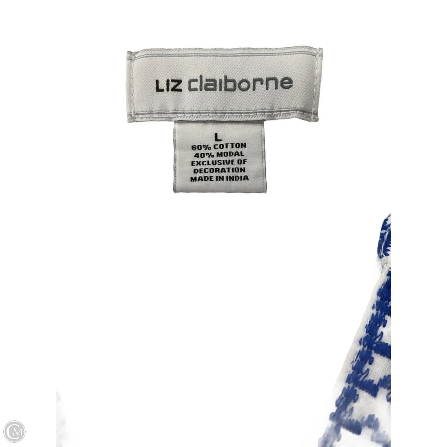 Top Short Sleeve By Liz Claiborne In White, Size: L
