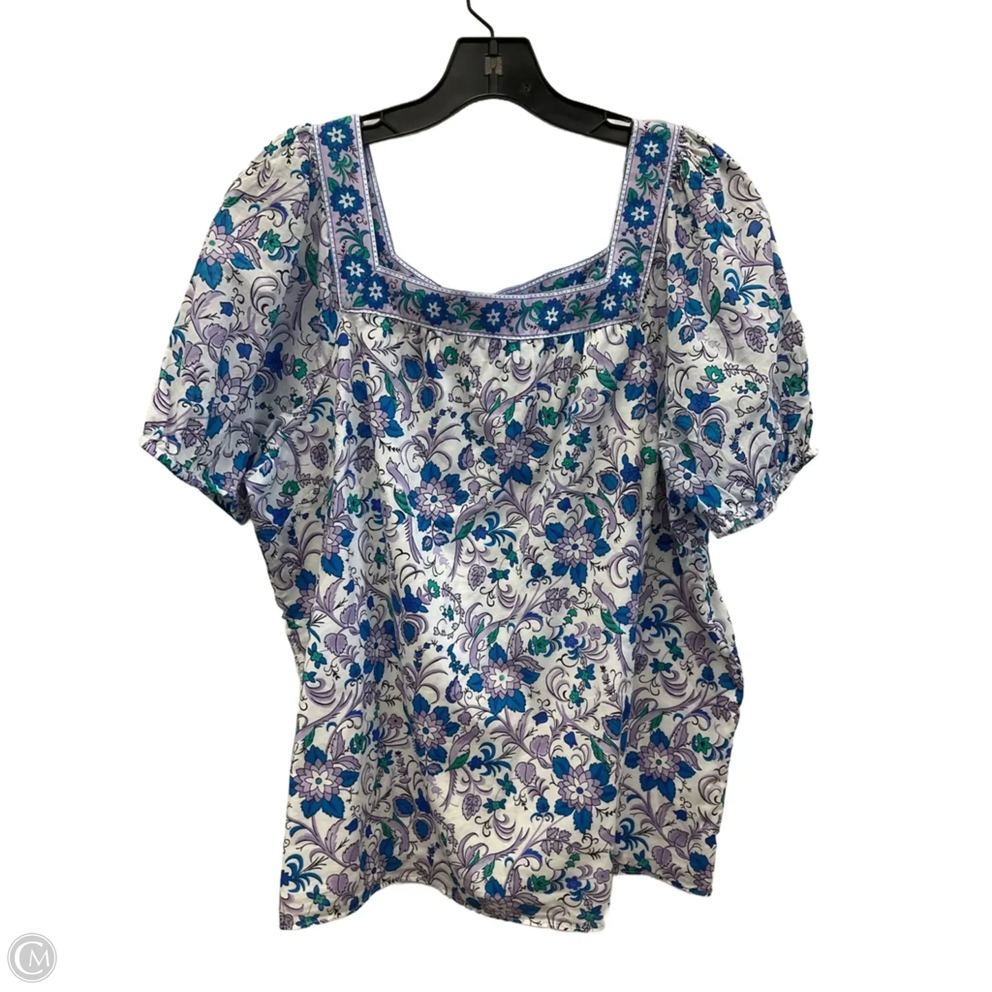 Top Short Sleeve By Talbots In Floral Print, Size: Xl