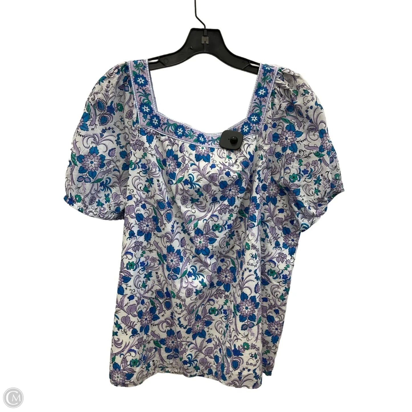 Top Short Sleeve By Talbots In Floral Print, Size: Xl