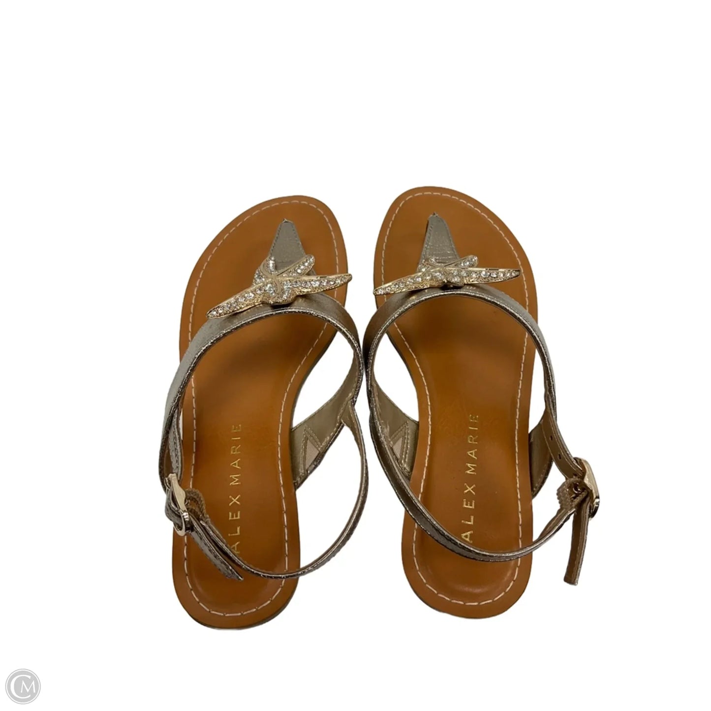 Sandals Flats By Alex Marie In Gold, Size: 6