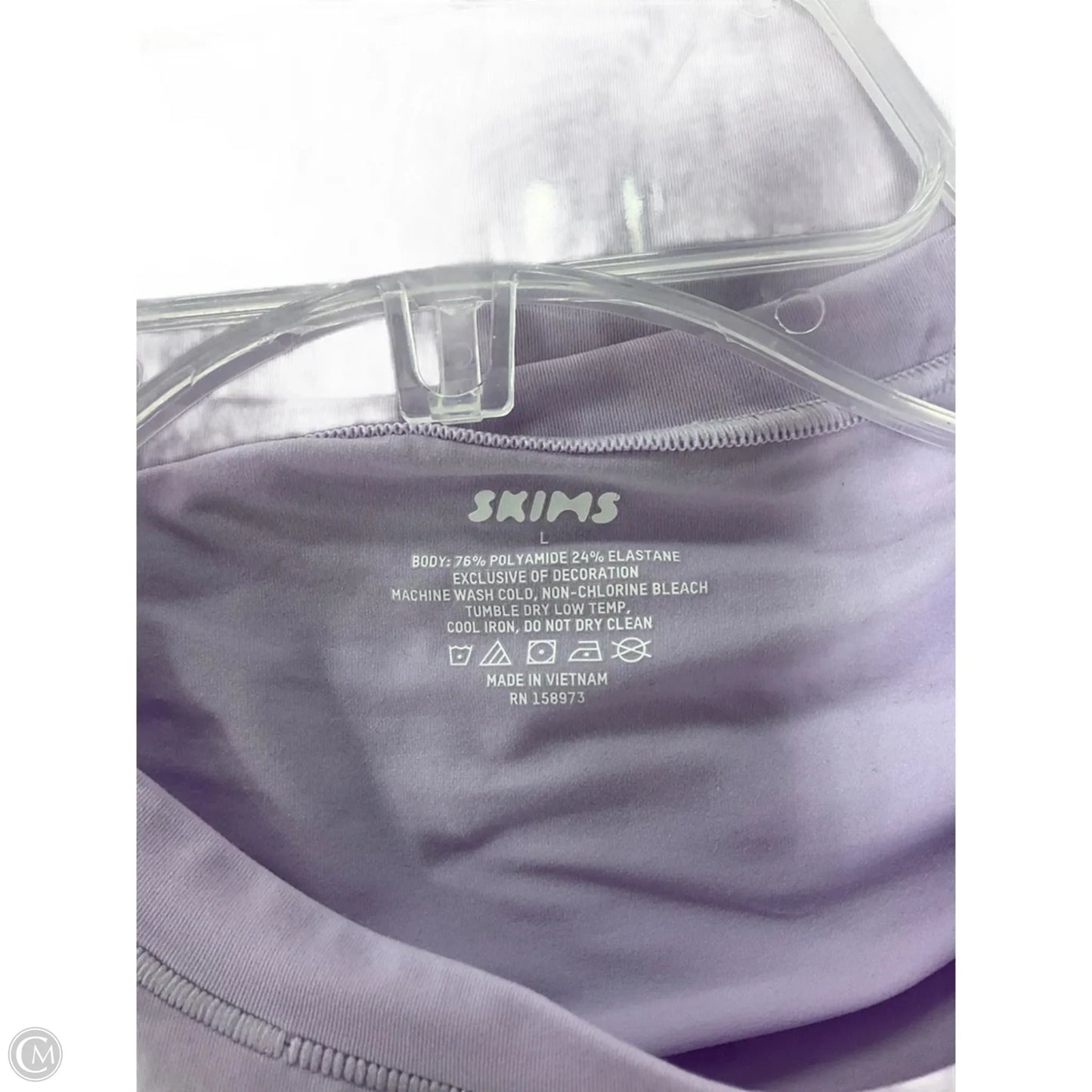 Athletic Top Long Sleeve Collar By Skims In Purple, Size: L
