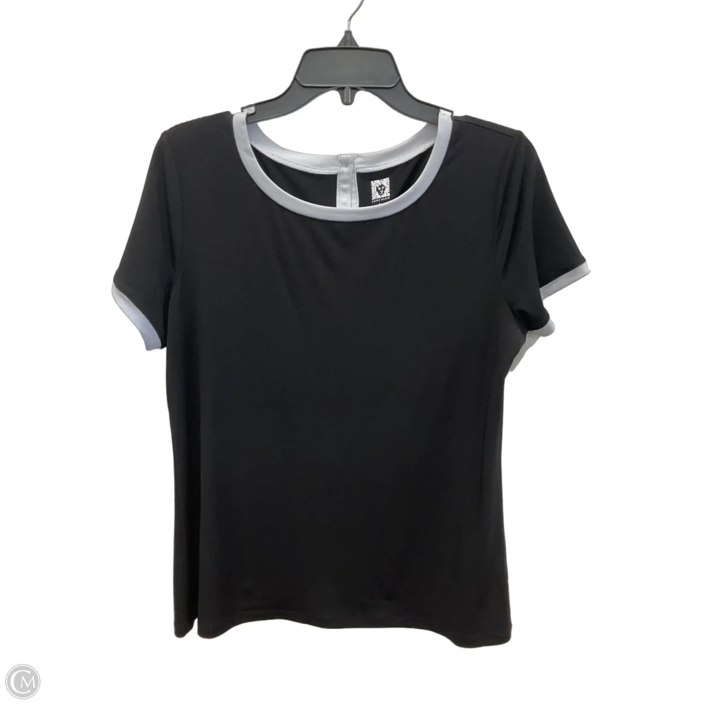 Top Short Sleeve By Anne Klein In Black, Size: L