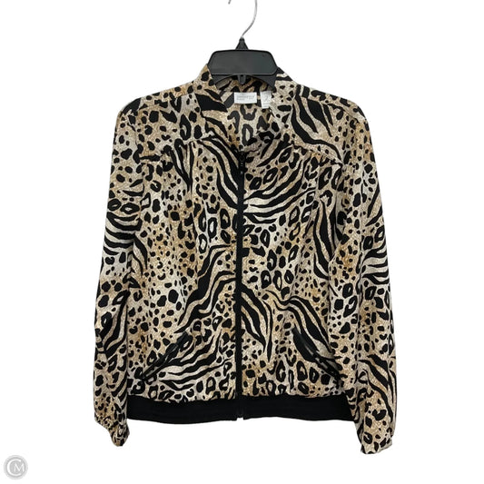 Jacket Windbreaker By Chicos In Animal Print, Size: S
