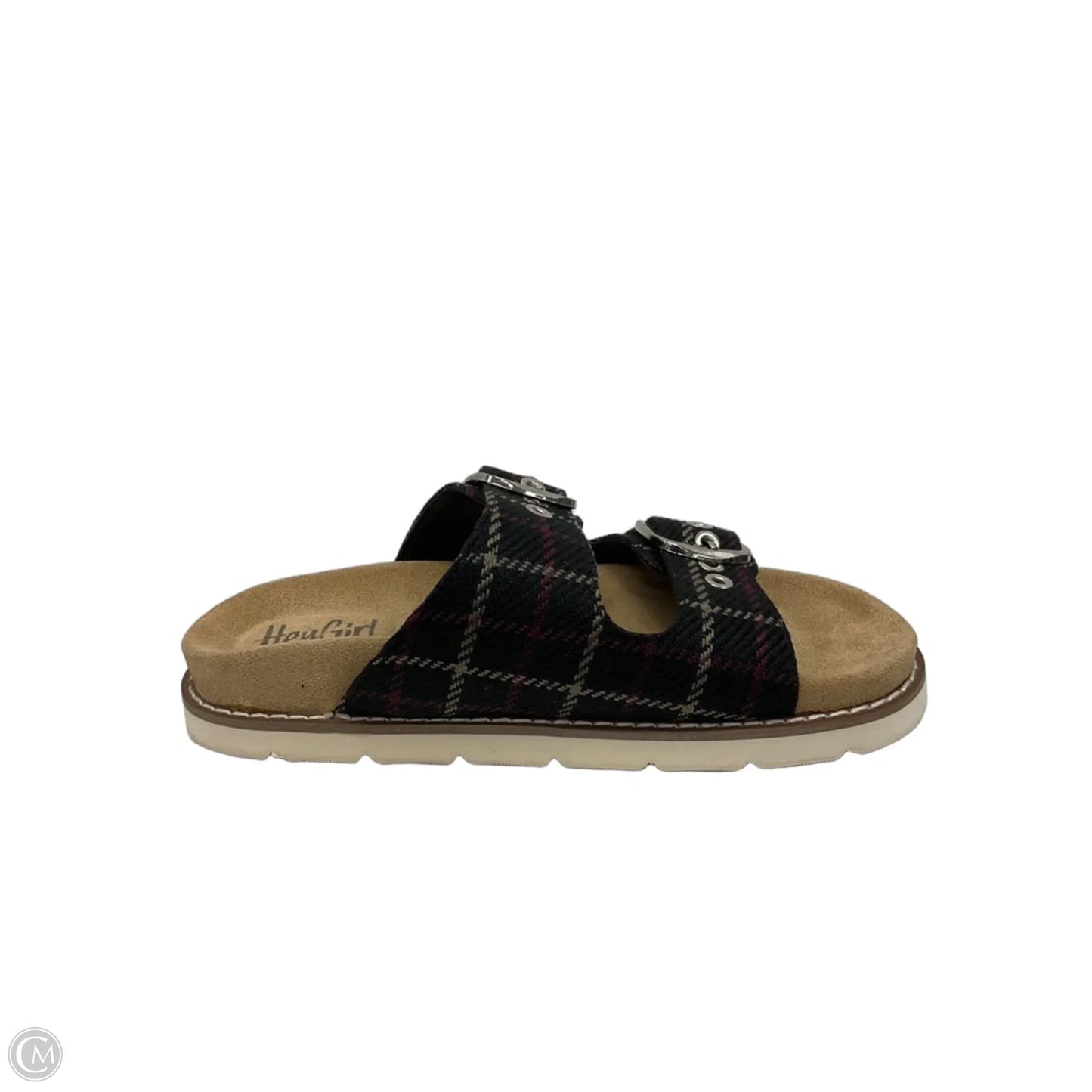Sandals Flats By Corkys In Plaid Pattern, Size: 6