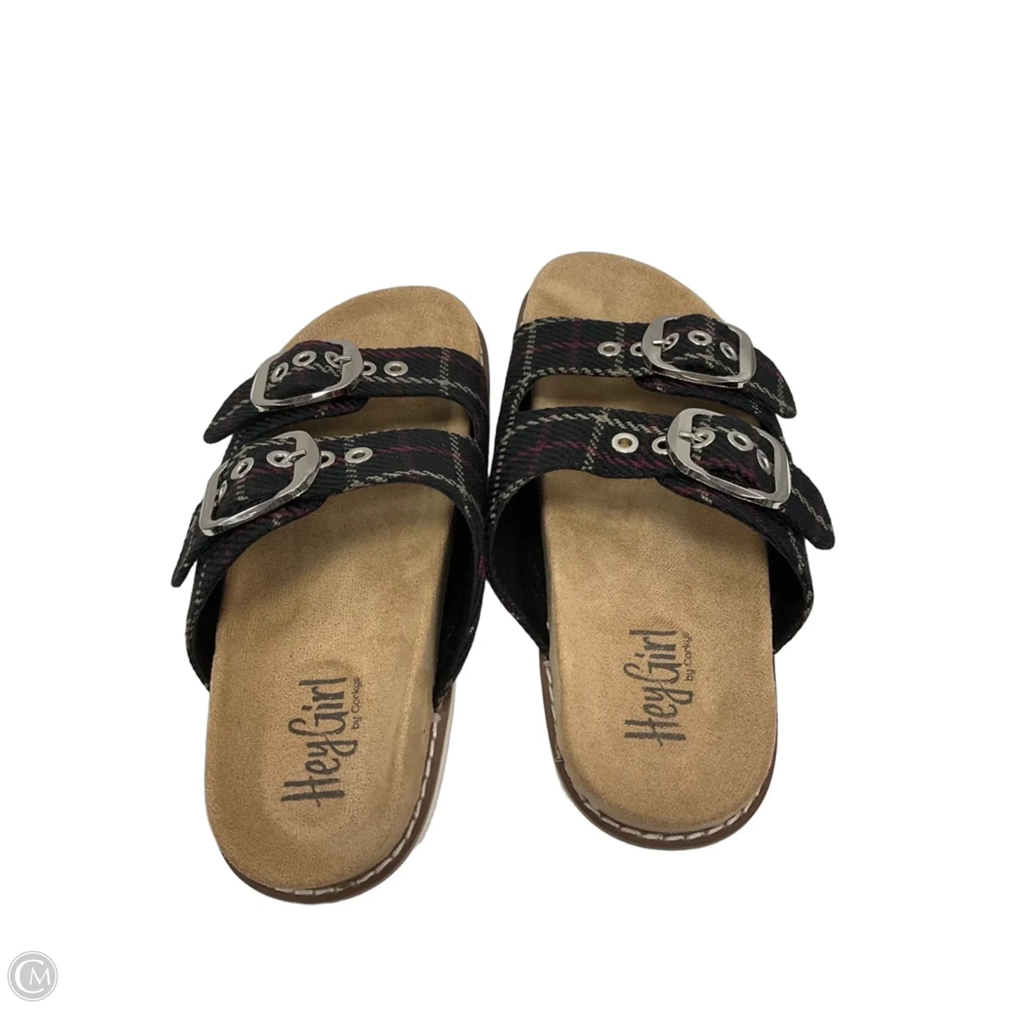 Sandals Flats By Corkys In Plaid Pattern, Size: 6