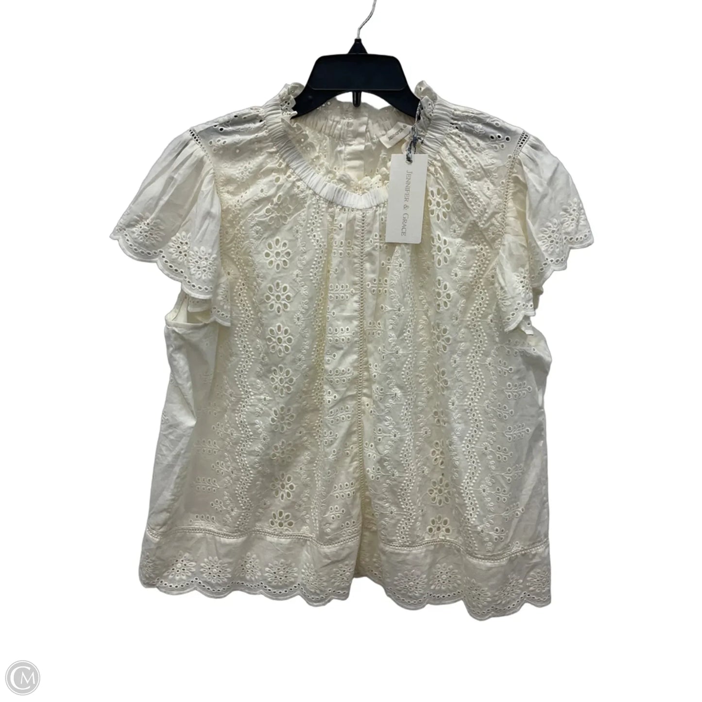 Top Short Sleeve By Clothes Mentor In White, Size: 1x