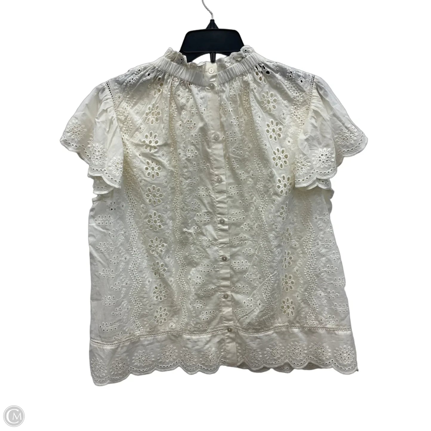 Top Short Sleeve By Clothes Mentor In White, Size: 1x