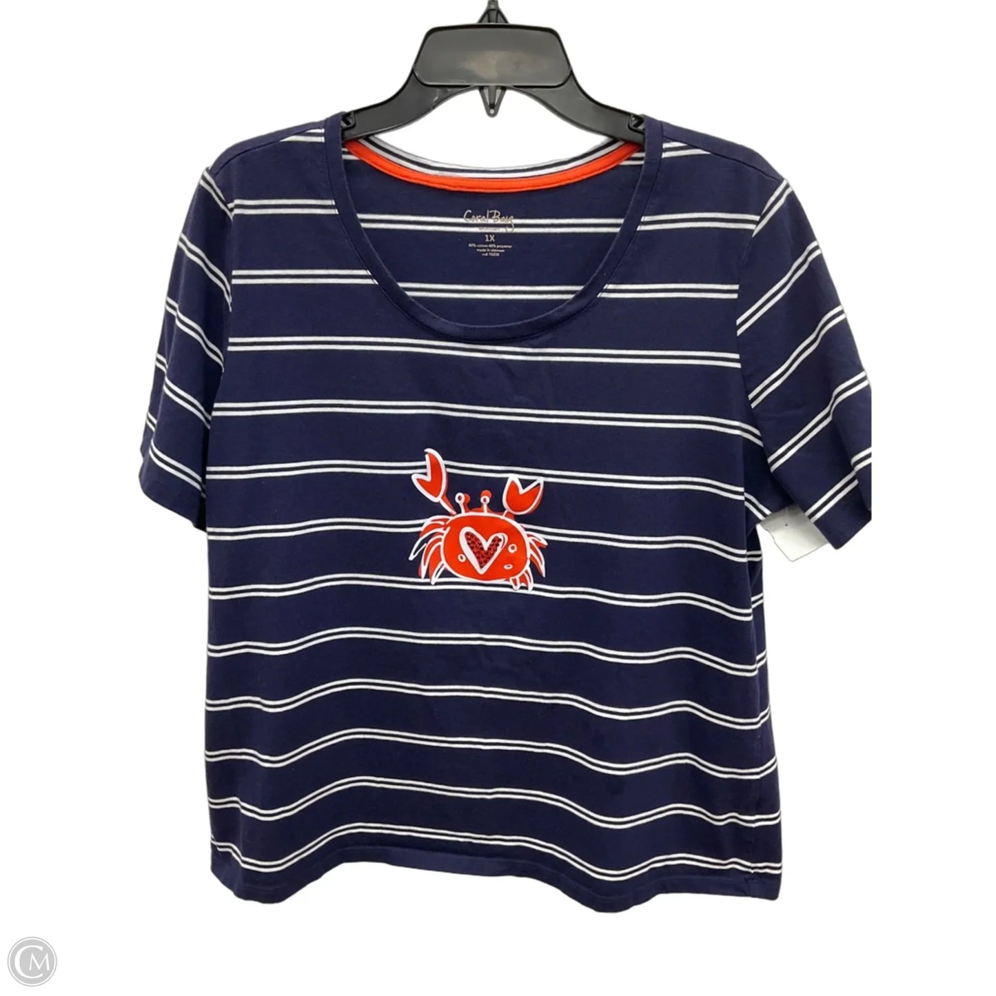 Top Short Sleeve By Coral Bay In Striped Pattern, Size: 2