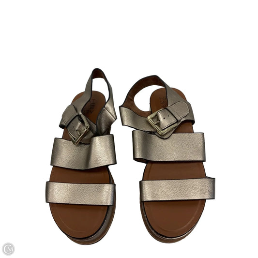 Sandals Heels Platform By Naturalizer In Bronze, Size: 8.5