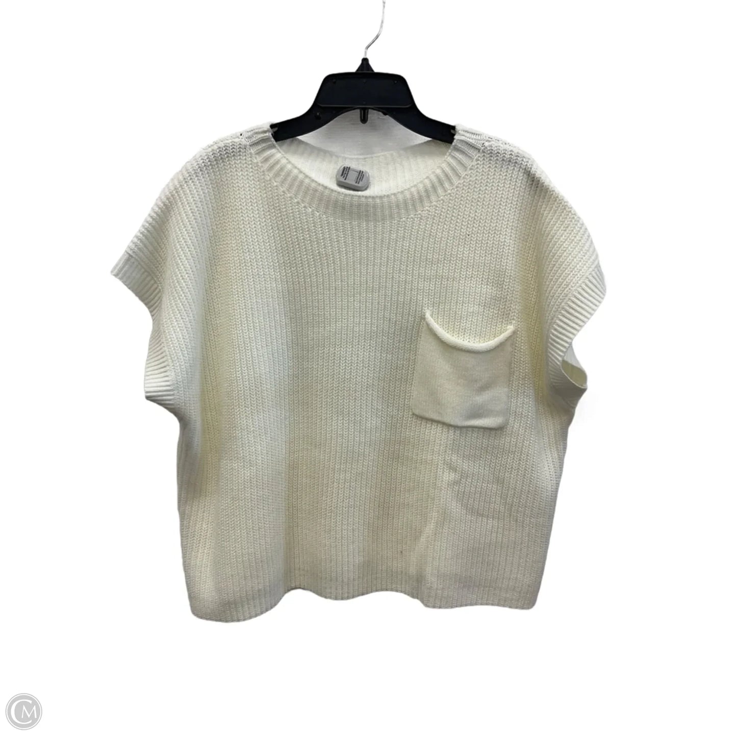 Vest Sweater By Clothes Mentor In White, Size: 2x