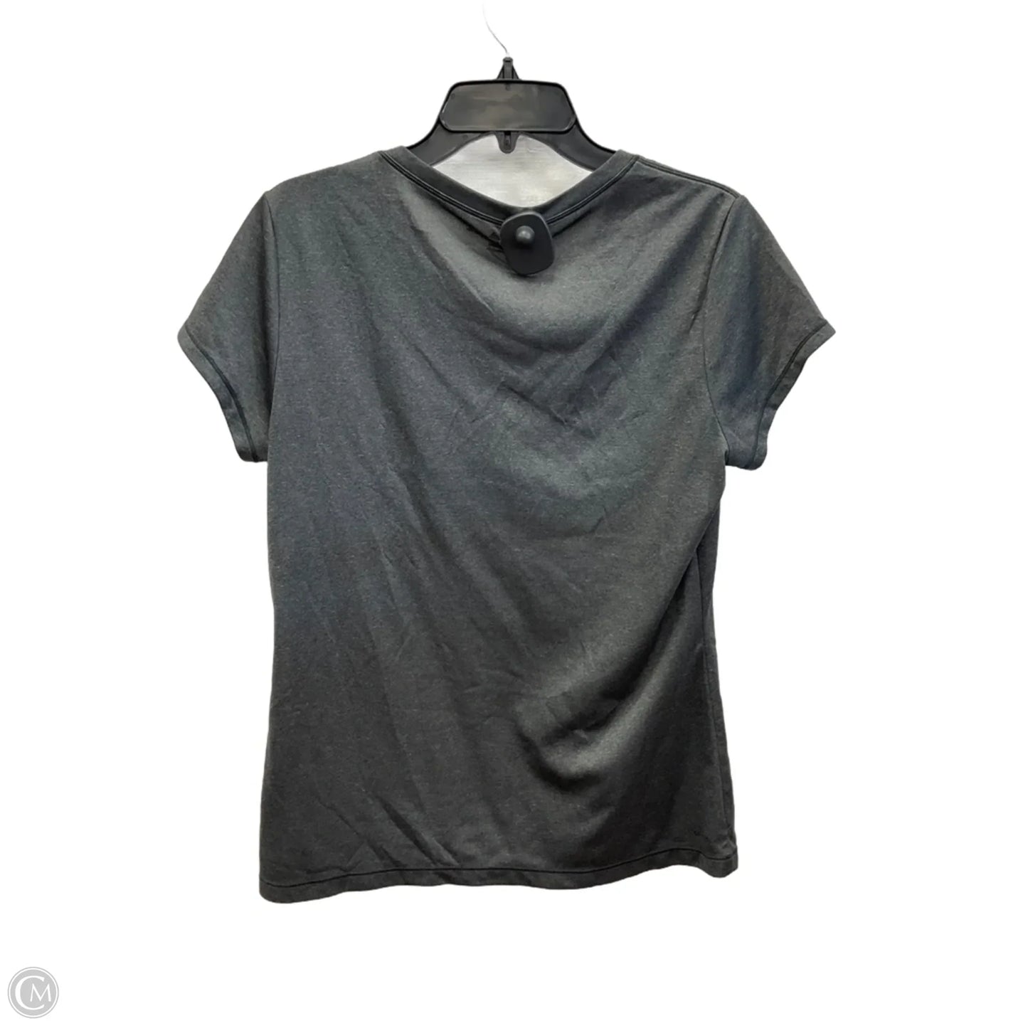 Athletic Top Short Sleeve By Adidas In Grey, Size: L