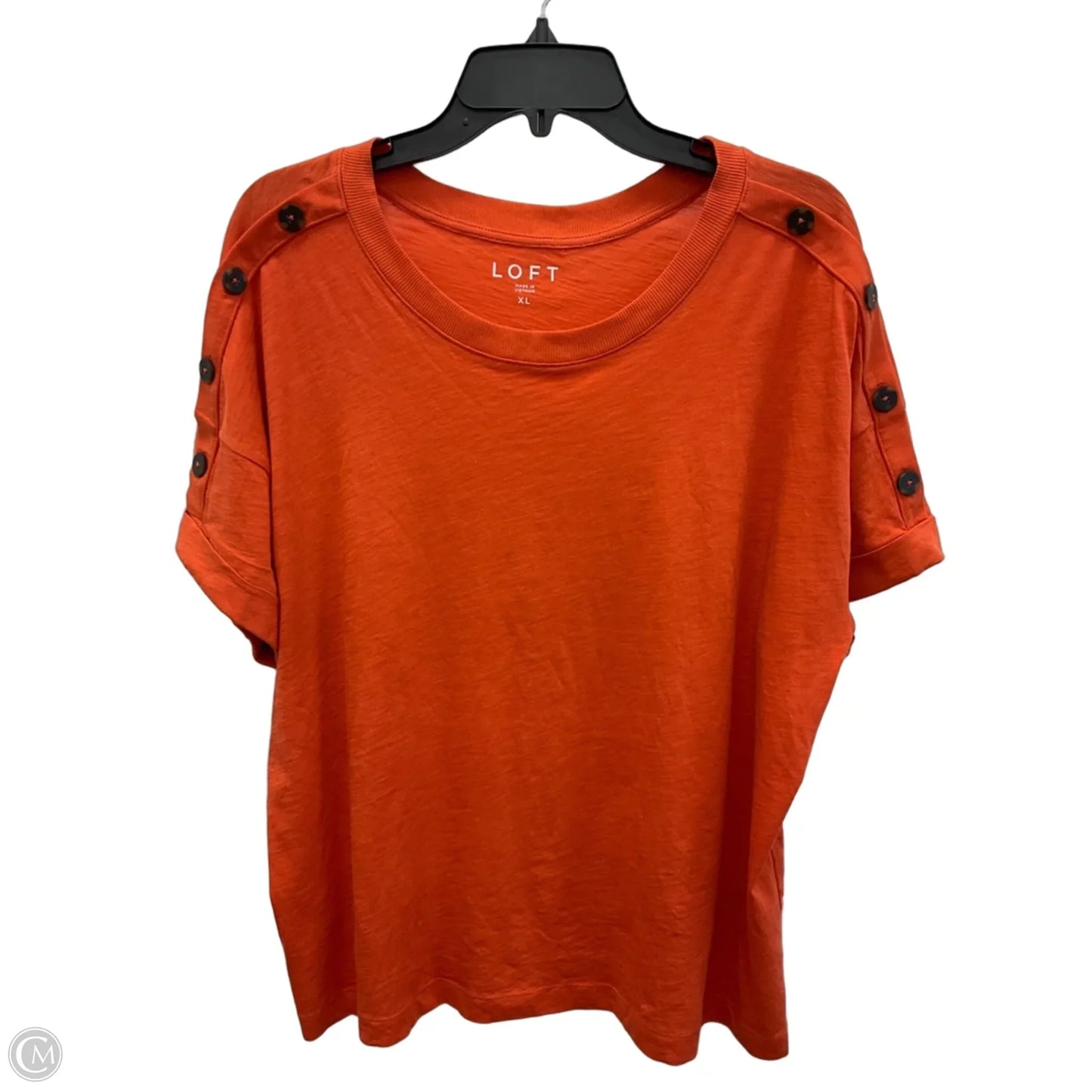 Top Short Sleeve By Loft In Orange, Size: Xl