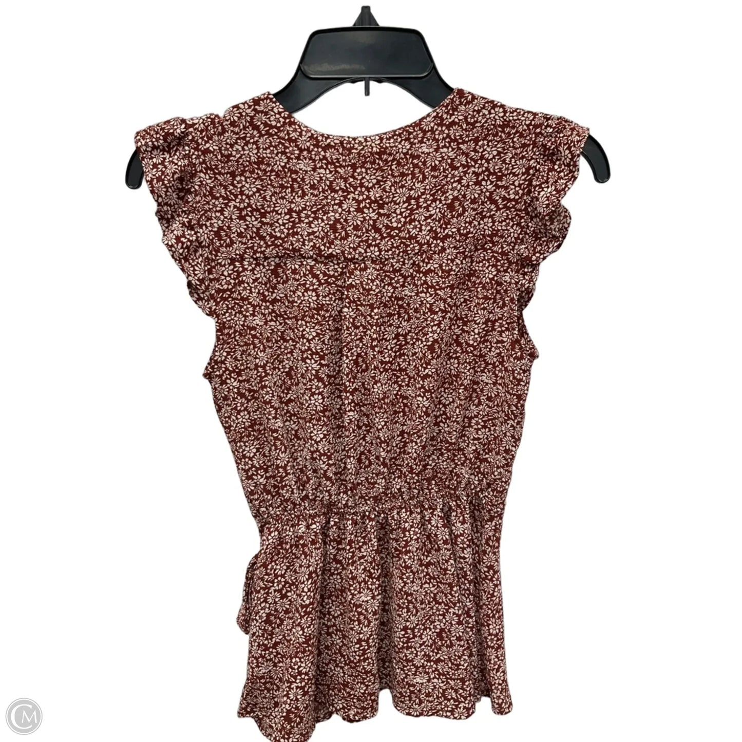 Top Short Sleeve By Monteau In Red, Size: S