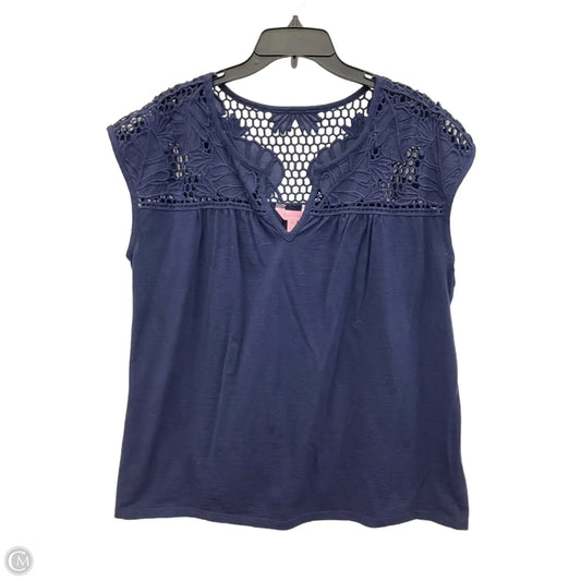Top Sleeveless Designer By Lilly Pulitzer In Navy, Size: Xl