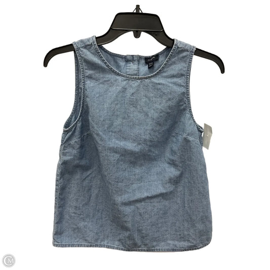 Top Sleeveless By J. Crew In Blue Denim, Size: Xxs