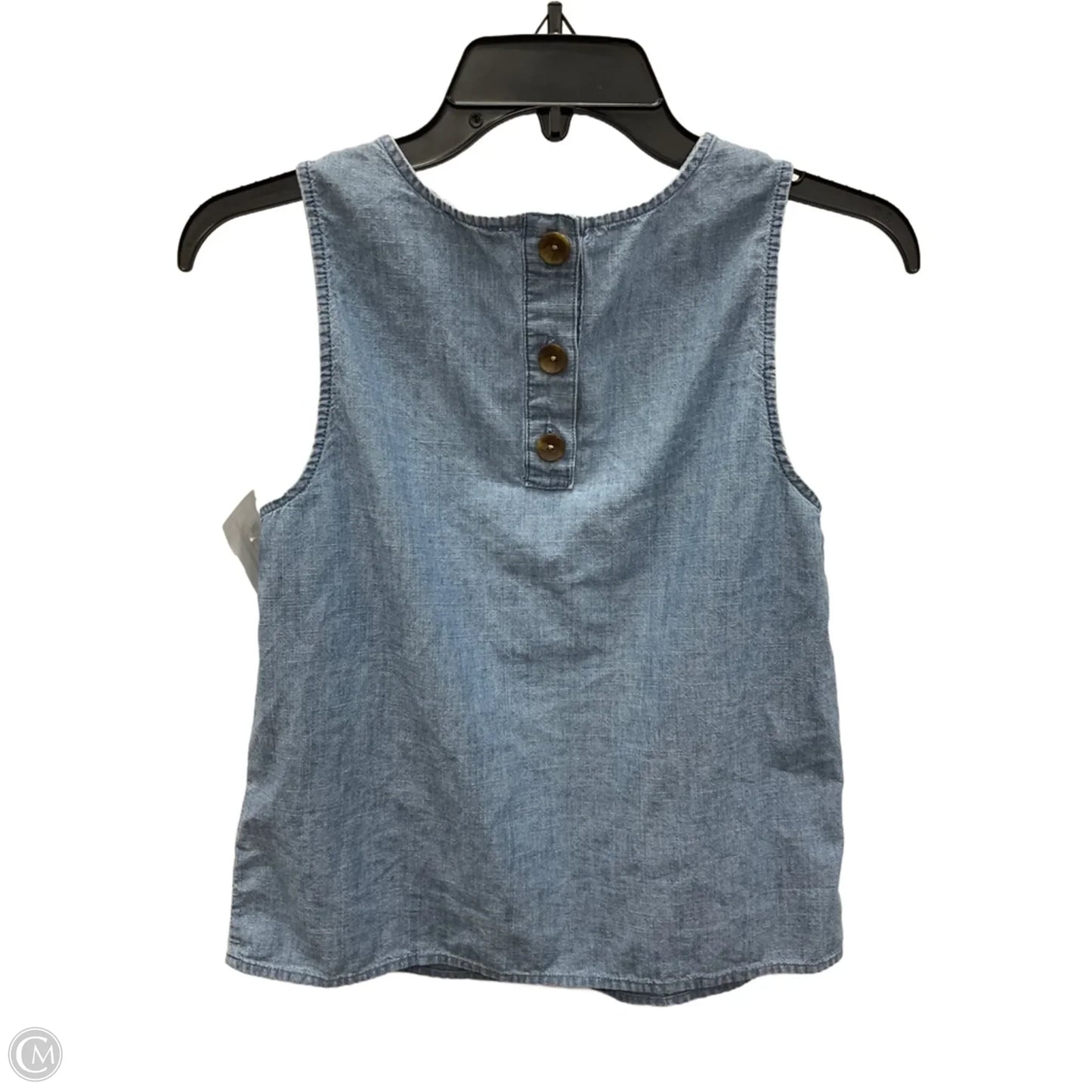 Top Sleeveless By J. Crew In Blue Denim, Size: Xxs