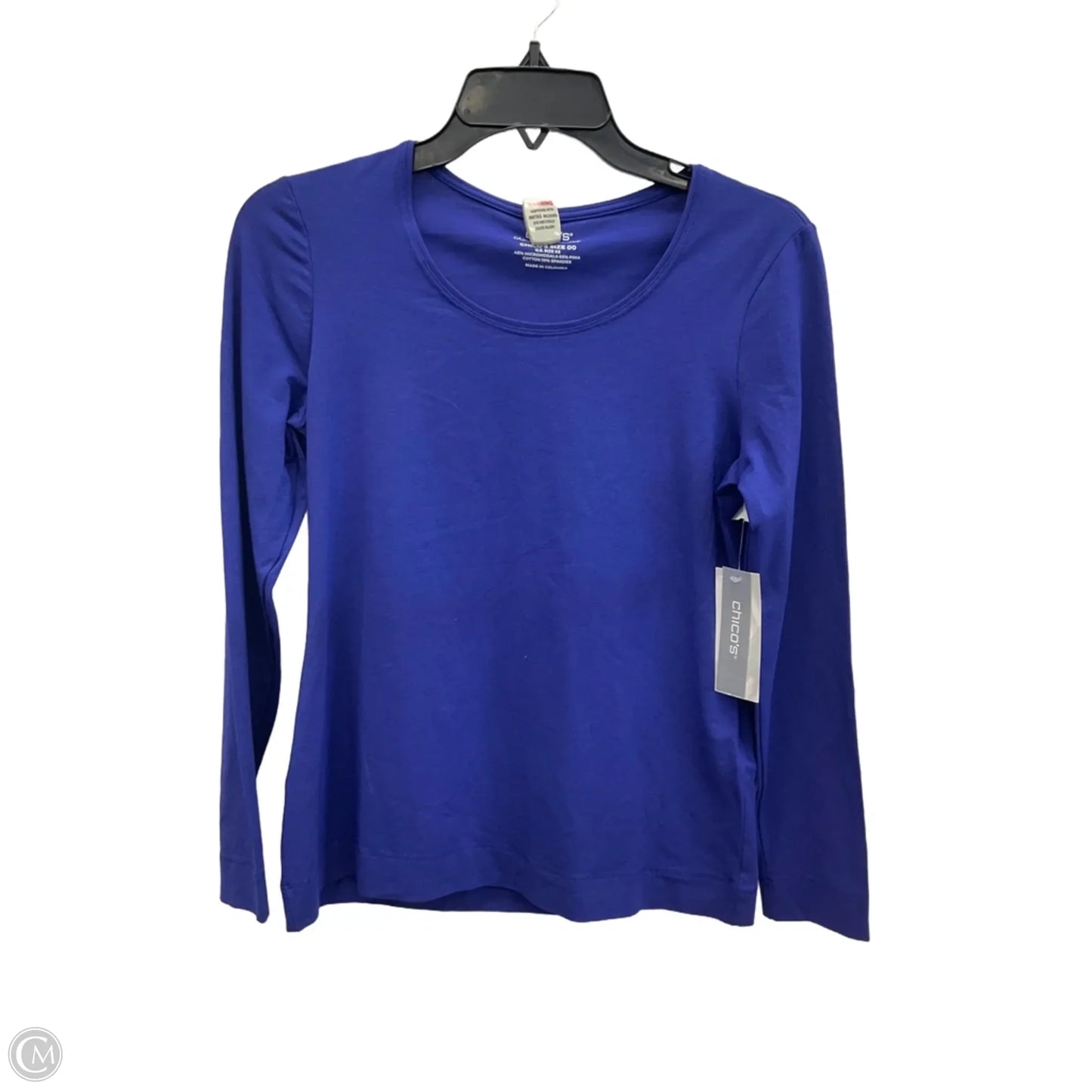 Top Long Sleeve Basic By Chicos In Blue, Size: Xs