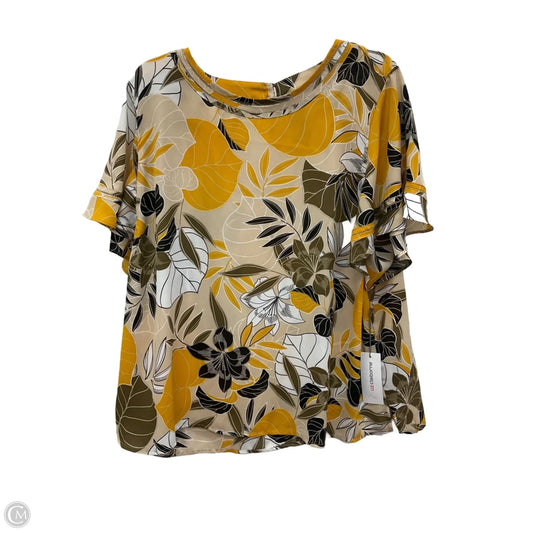 Top Short Sleeve By Liz Claiborne In Yellow, Size: Xxl