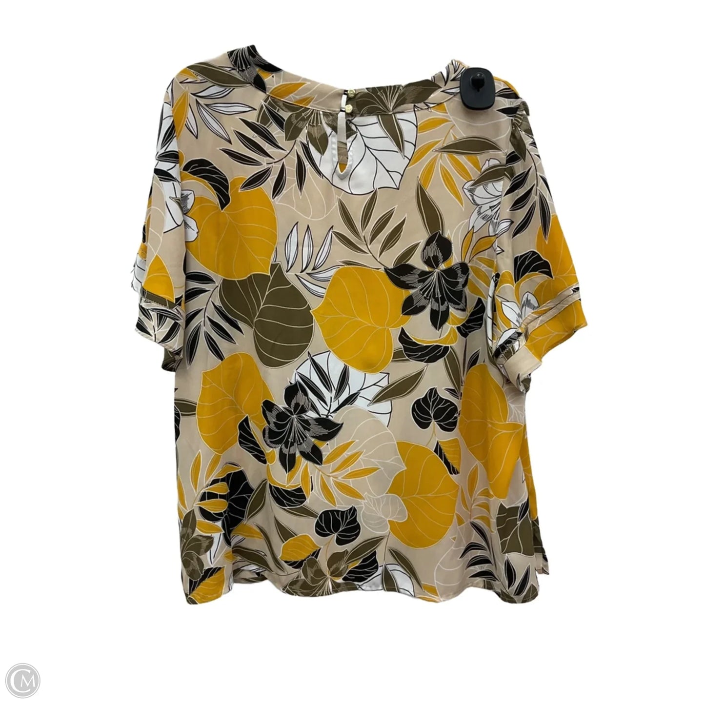 Top Short Sleeve By Liz Claiborne In Yellow, Size: Xxl