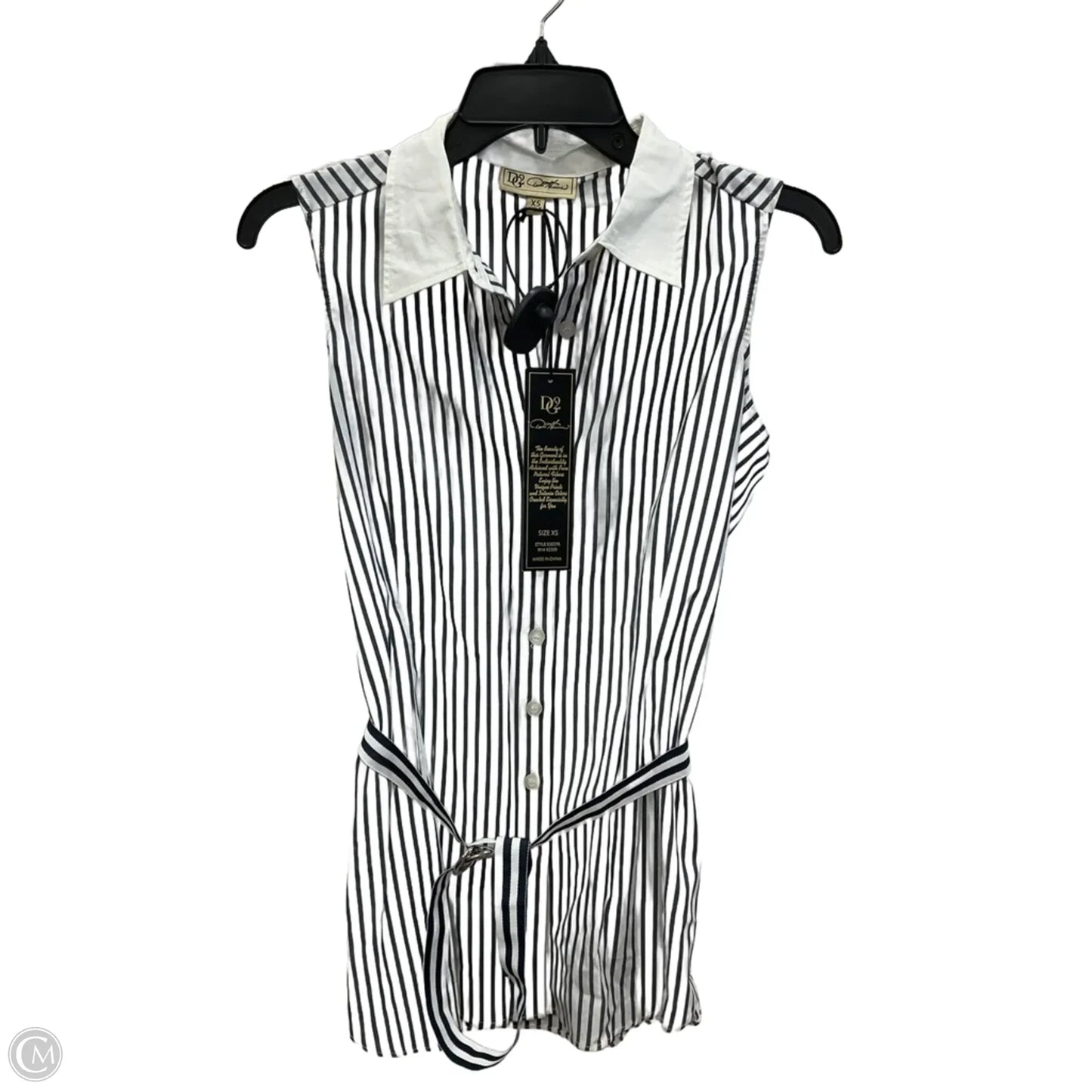 Top Sleeveless By Dg2 In Striped Pattern, Size: Xs