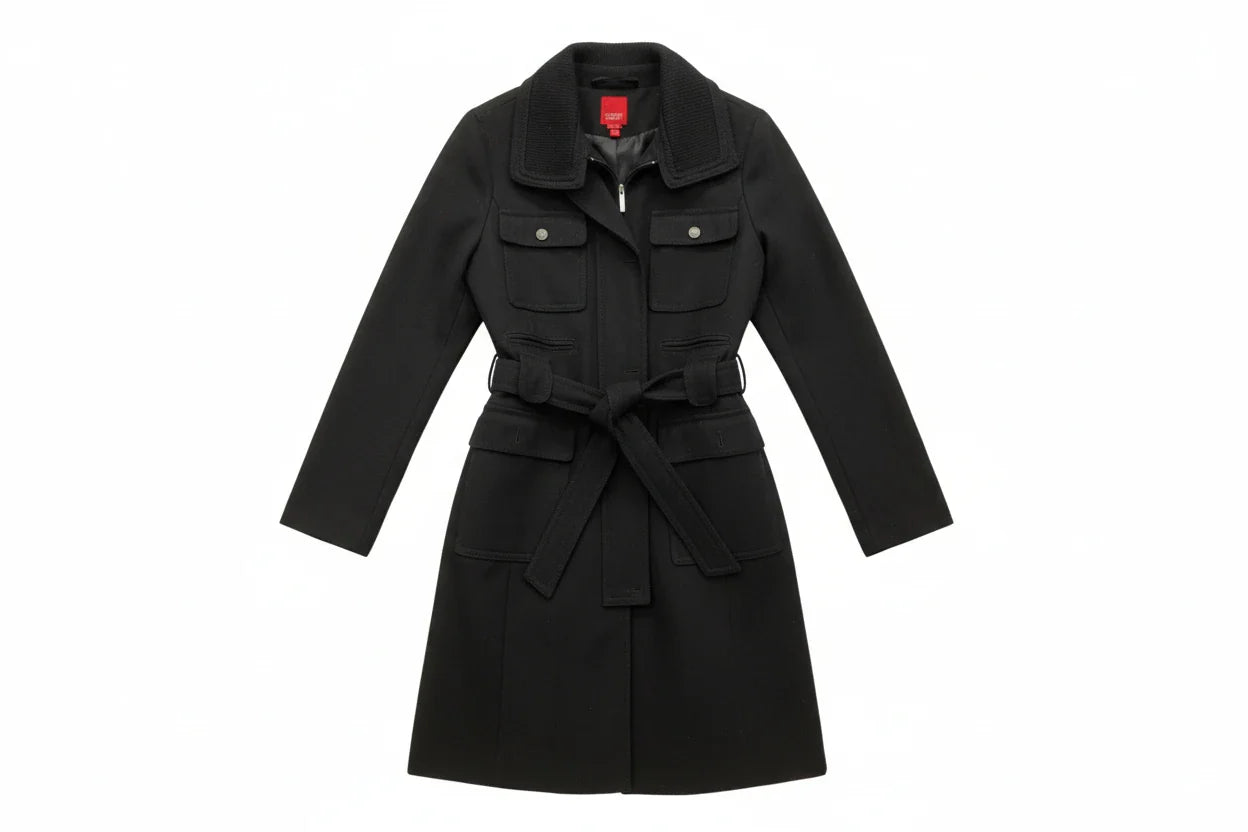 Coat Trench Coat By Esprit In Black, Size: L