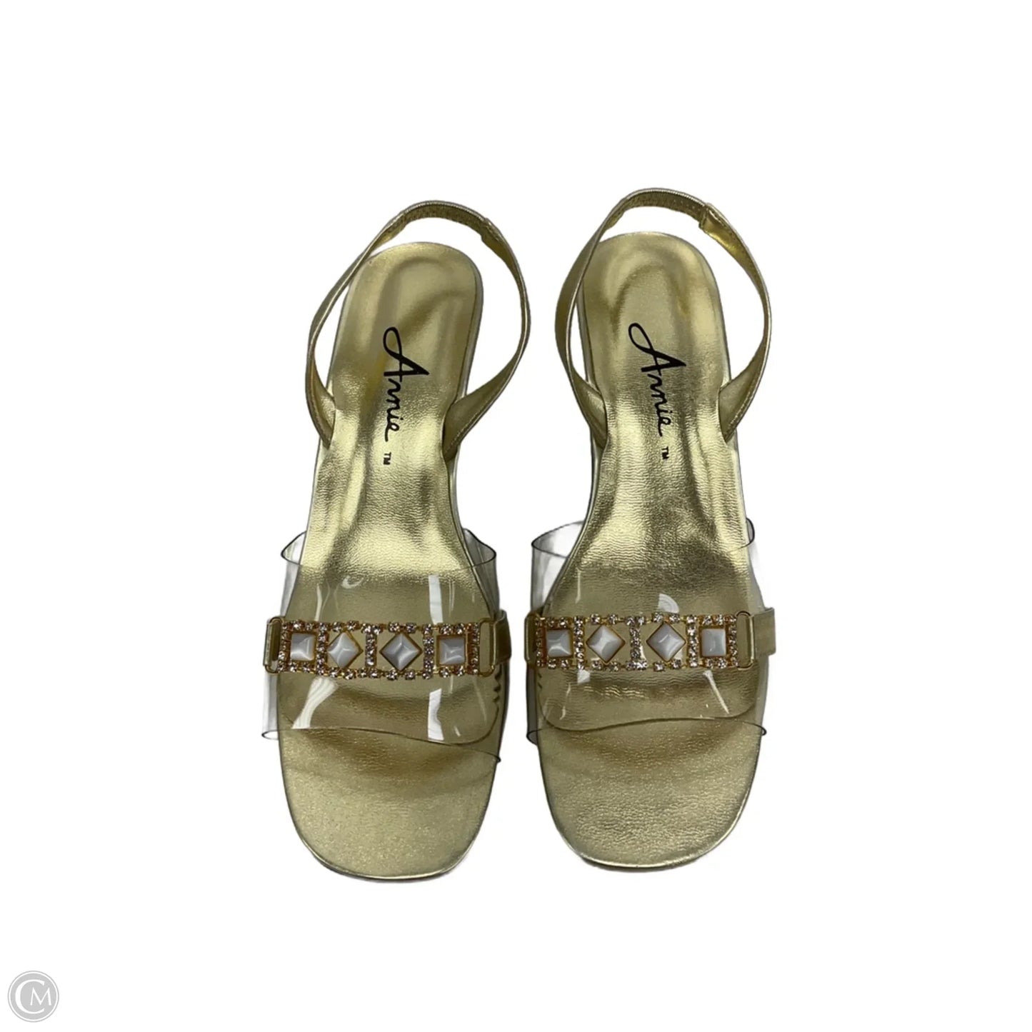 Sandals Heels Block By Yellow Box In Gold, Size: 6.5