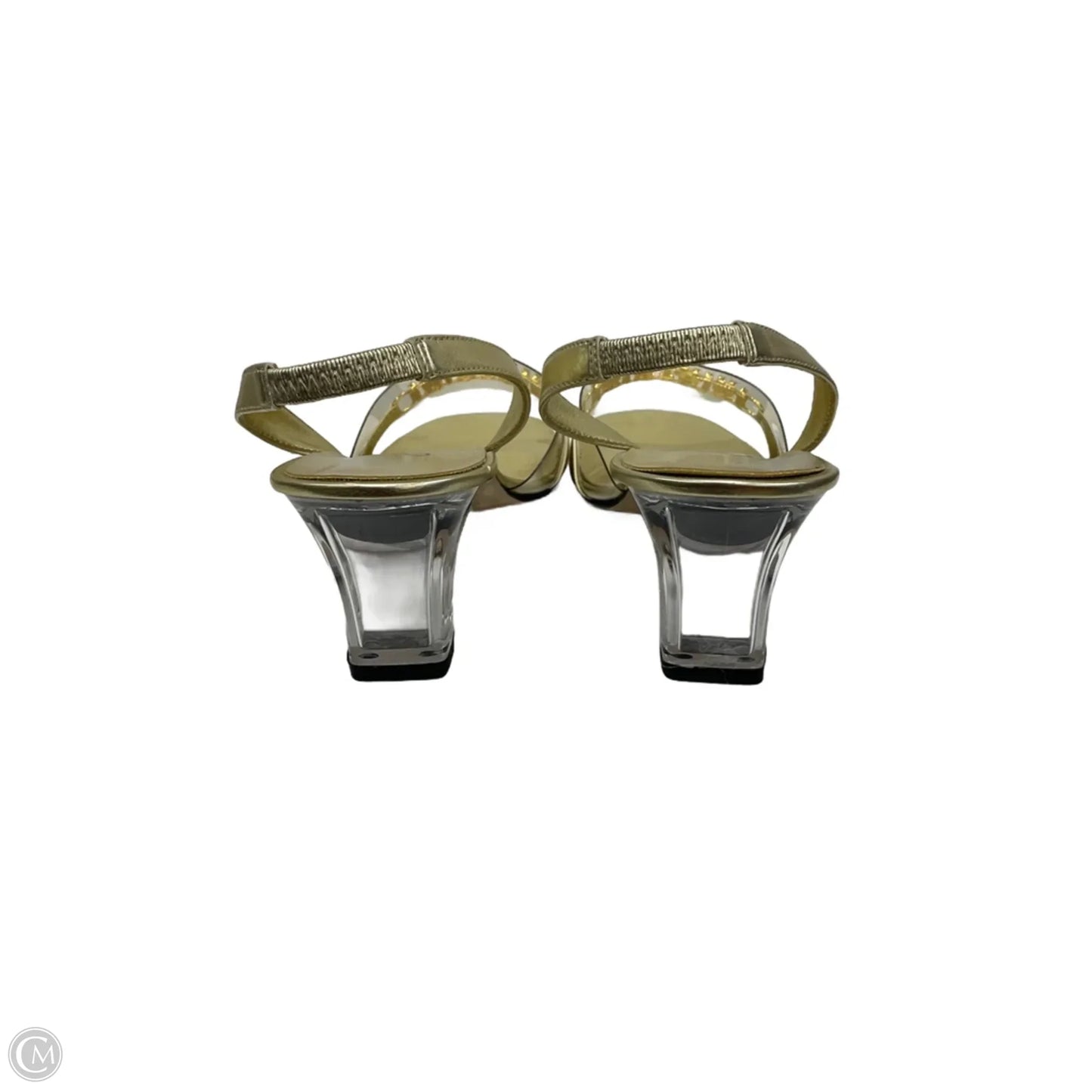 Sandals Heels Block By Yellow Box In Gold, Size: 6.5