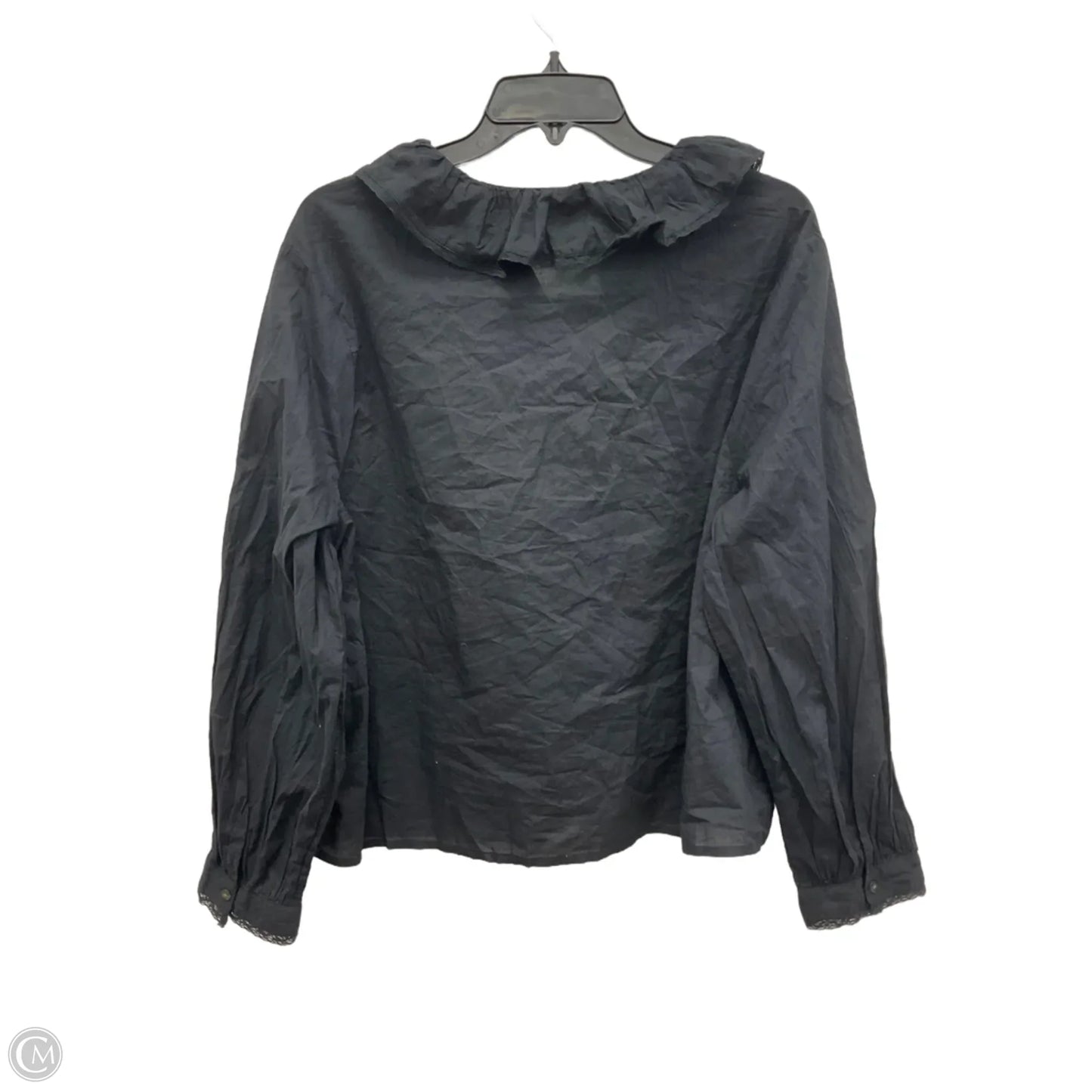 Blouse Long Sleeve By Old Navy In Black, Size: L