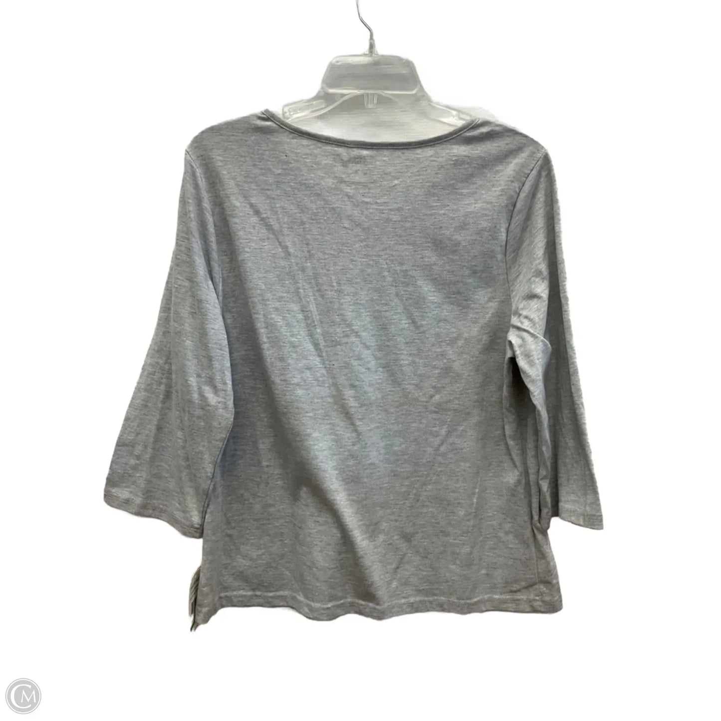 Top 3/4 Sleeve By Breckenridge In Grey, Size: L
