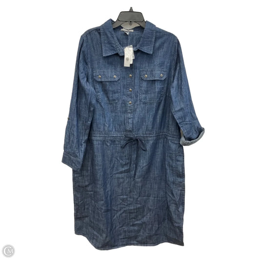 Dress Casual Midi By Cj Banks In Blue Denim, Size: 14