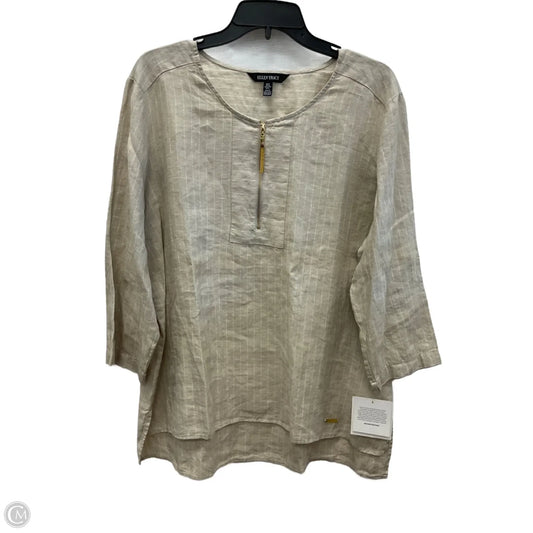 Top Long Sleeve By Ellen Tracy In Beige, Size: Xl