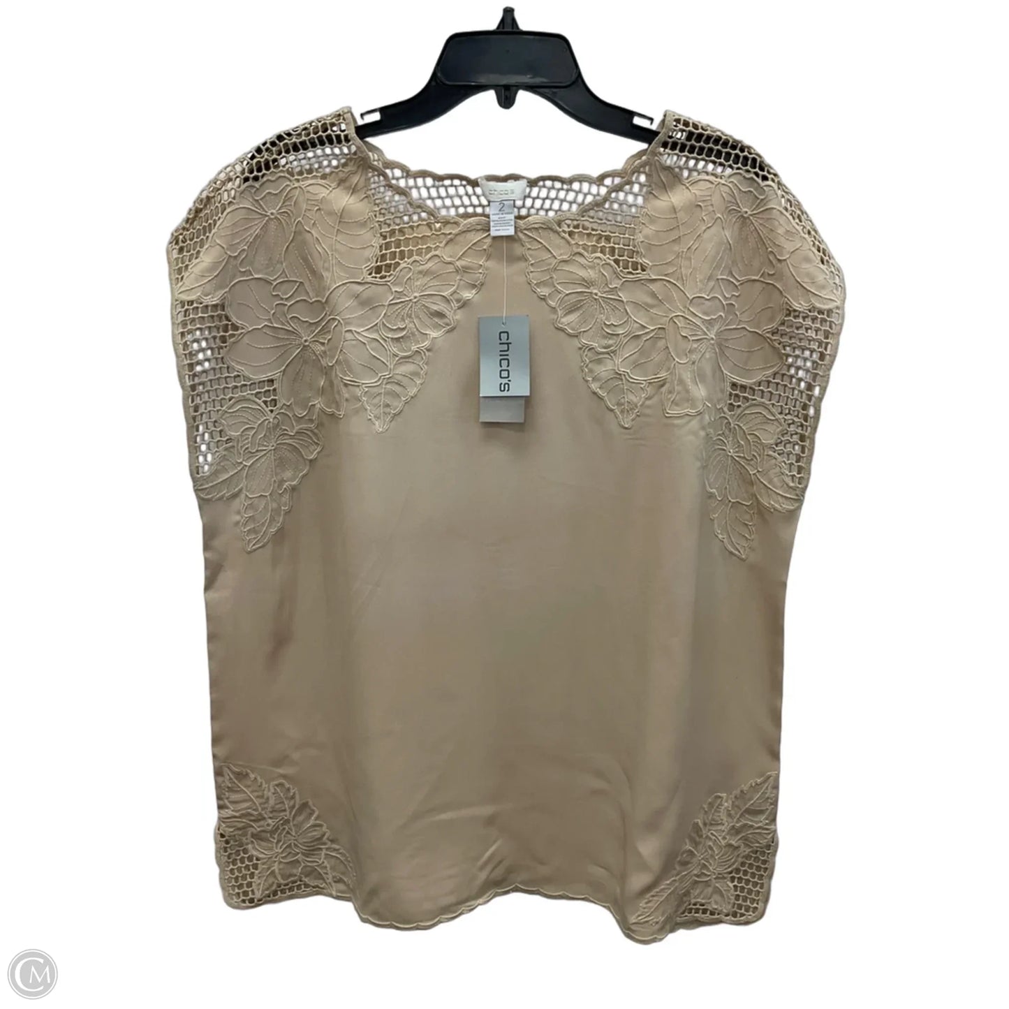 Top Sleeveless By Chicos In Beige, Size: L