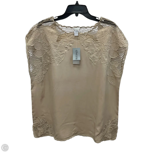 Top Sleeveless By Chicos In Beige, Size: L
