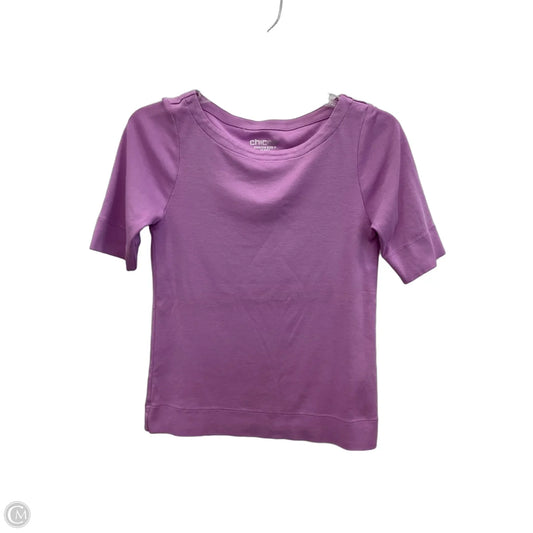 Top Short Sleeve By Chicos In Purple, Size: S