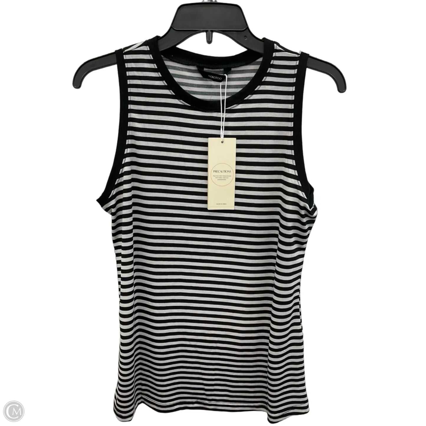 Top Sleeveless Basic By Dokotoo In Black & Grey, Size: S
