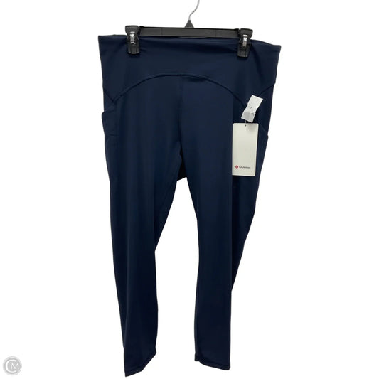 Athletic Leggings By Lululemon In Blue, Size: Xl
