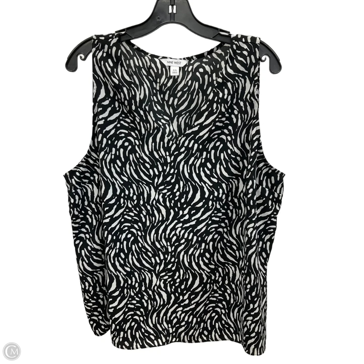 Top Sleeveless By Nine West In Zebra Print, Size: Xxl