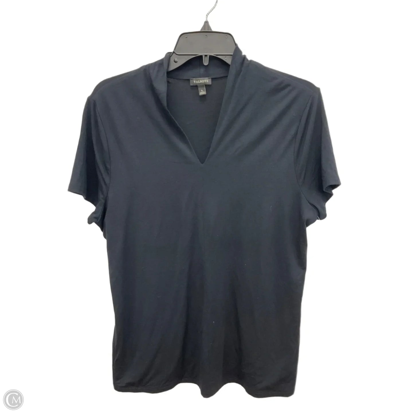 Top Short Sleeve By Talbots In Black, Size: L