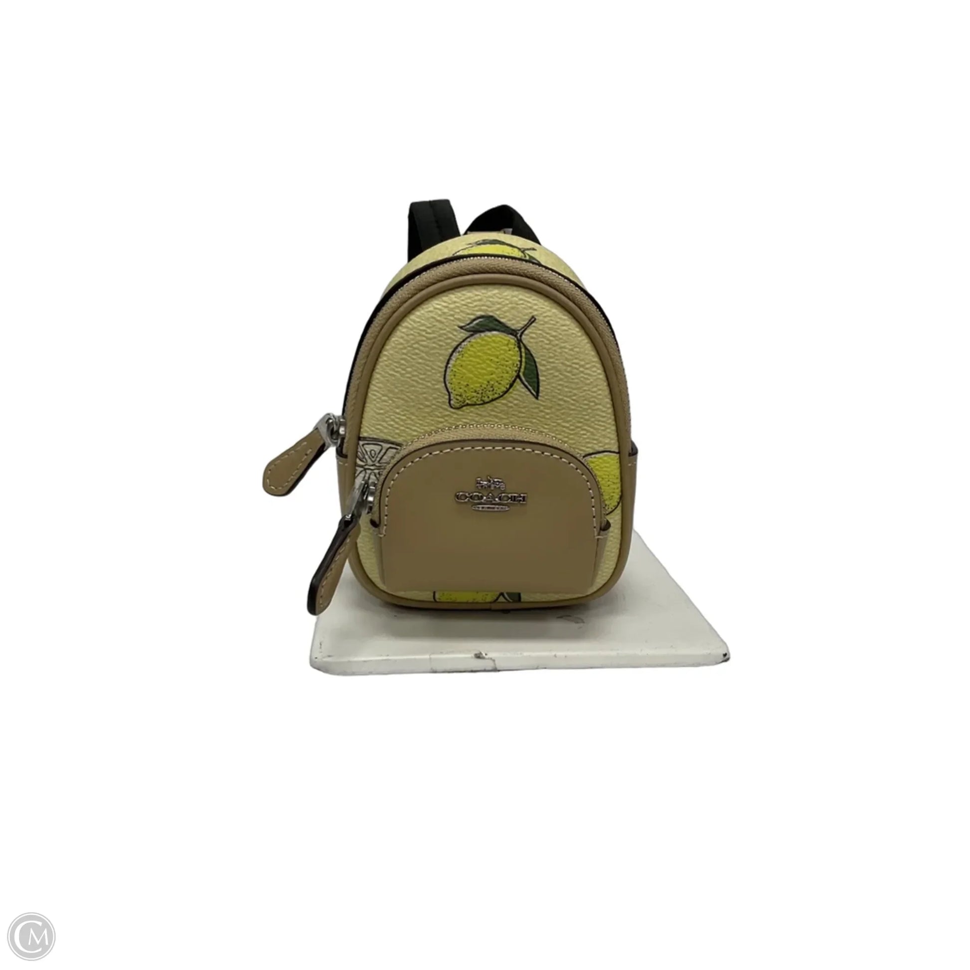 COACH Outlet Mini Court Backpack Bag Charm With Lemon Print - Women's Accessories