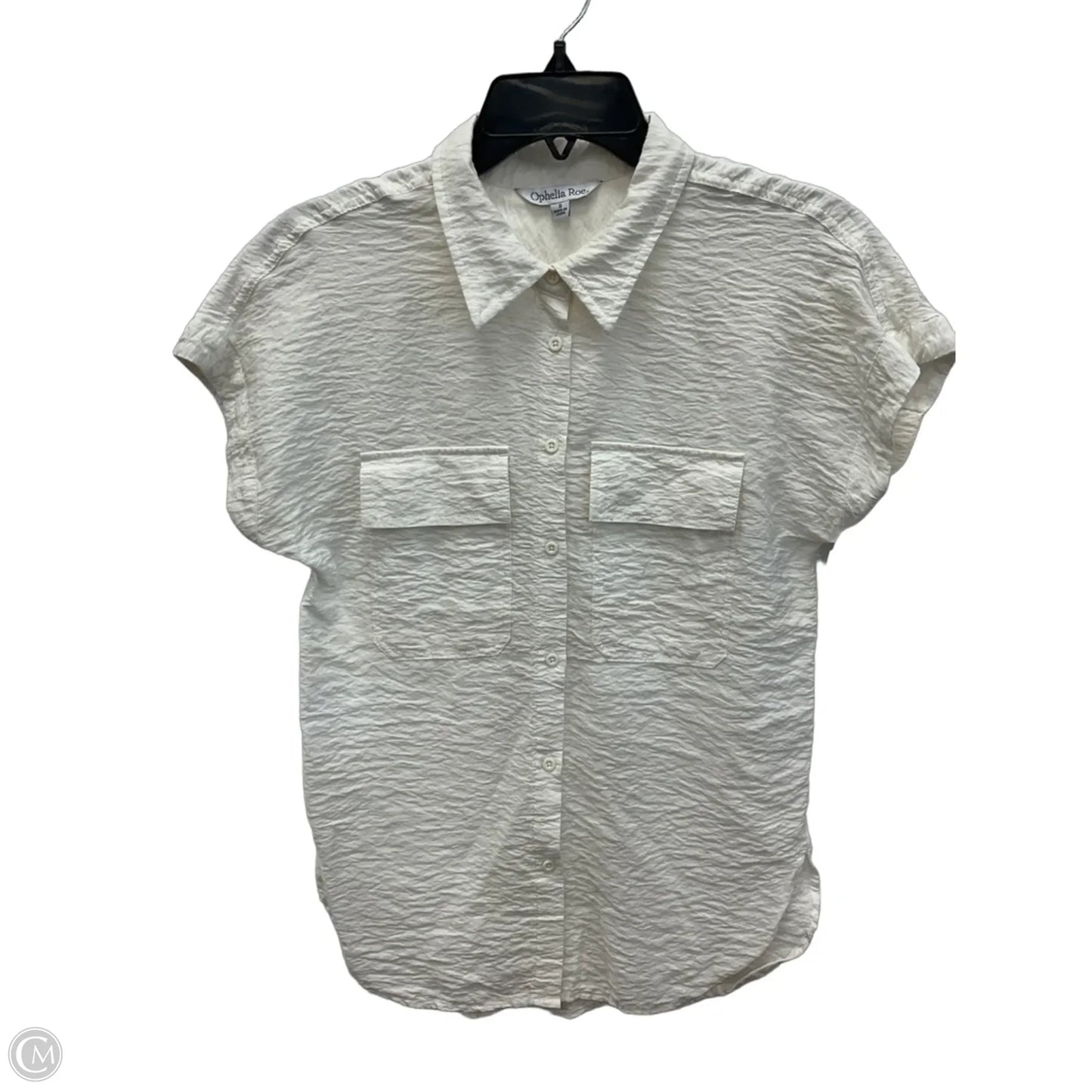 Blouse Short Sleeve By Ophelia Roe In White, Size: S