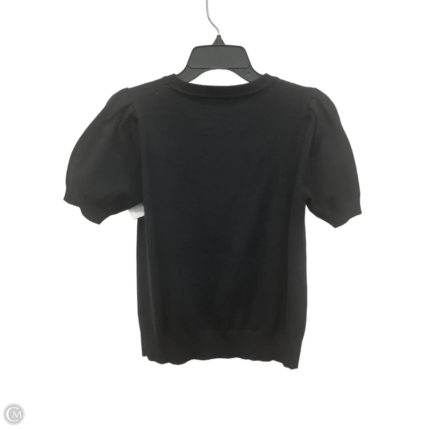 Top Short Sleeve By Tahari In Black & Yellow, Size: S