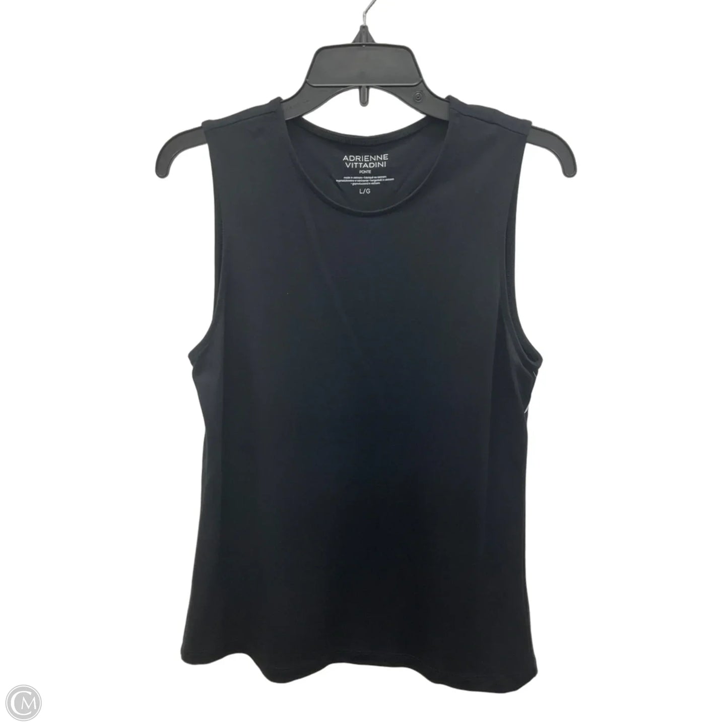 Top Sleeveless By Adrienne Vittadini In Black, Size: L