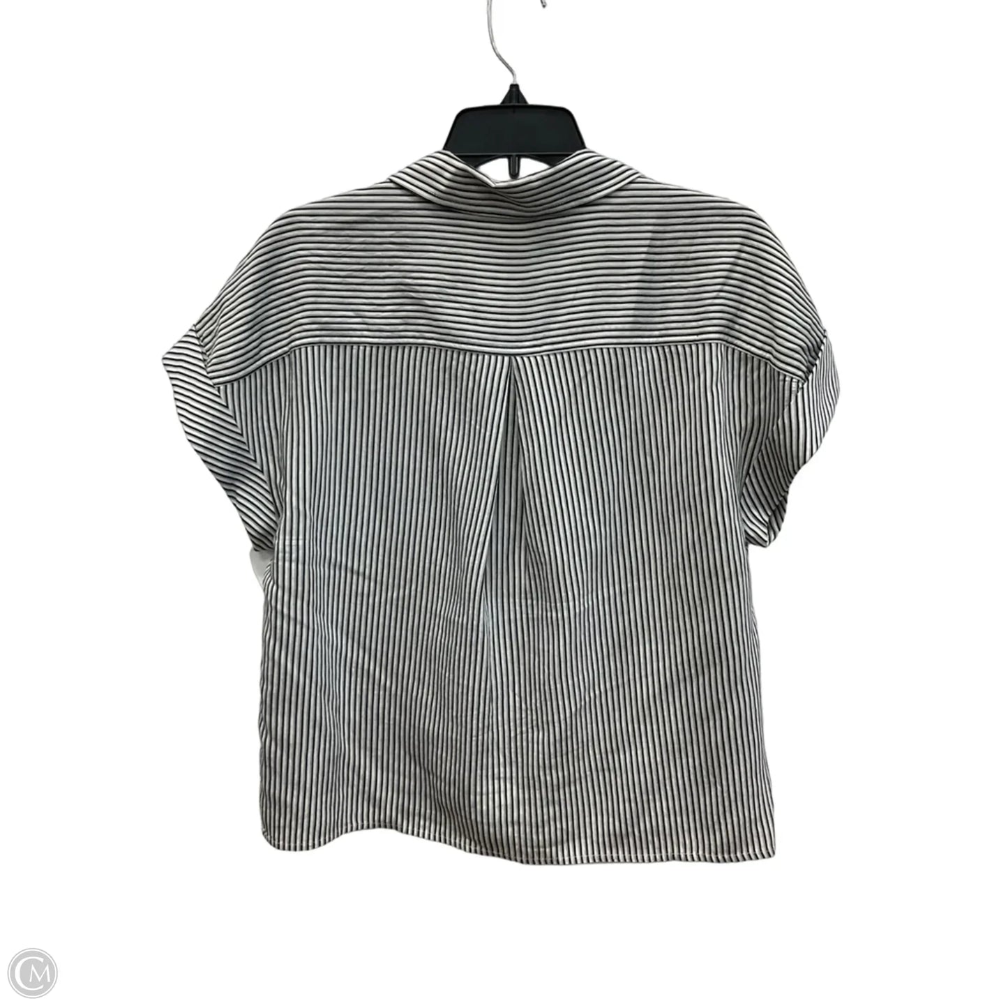 Top Short Sleeve By Calvin Klein In Striped Pattern, Size: M