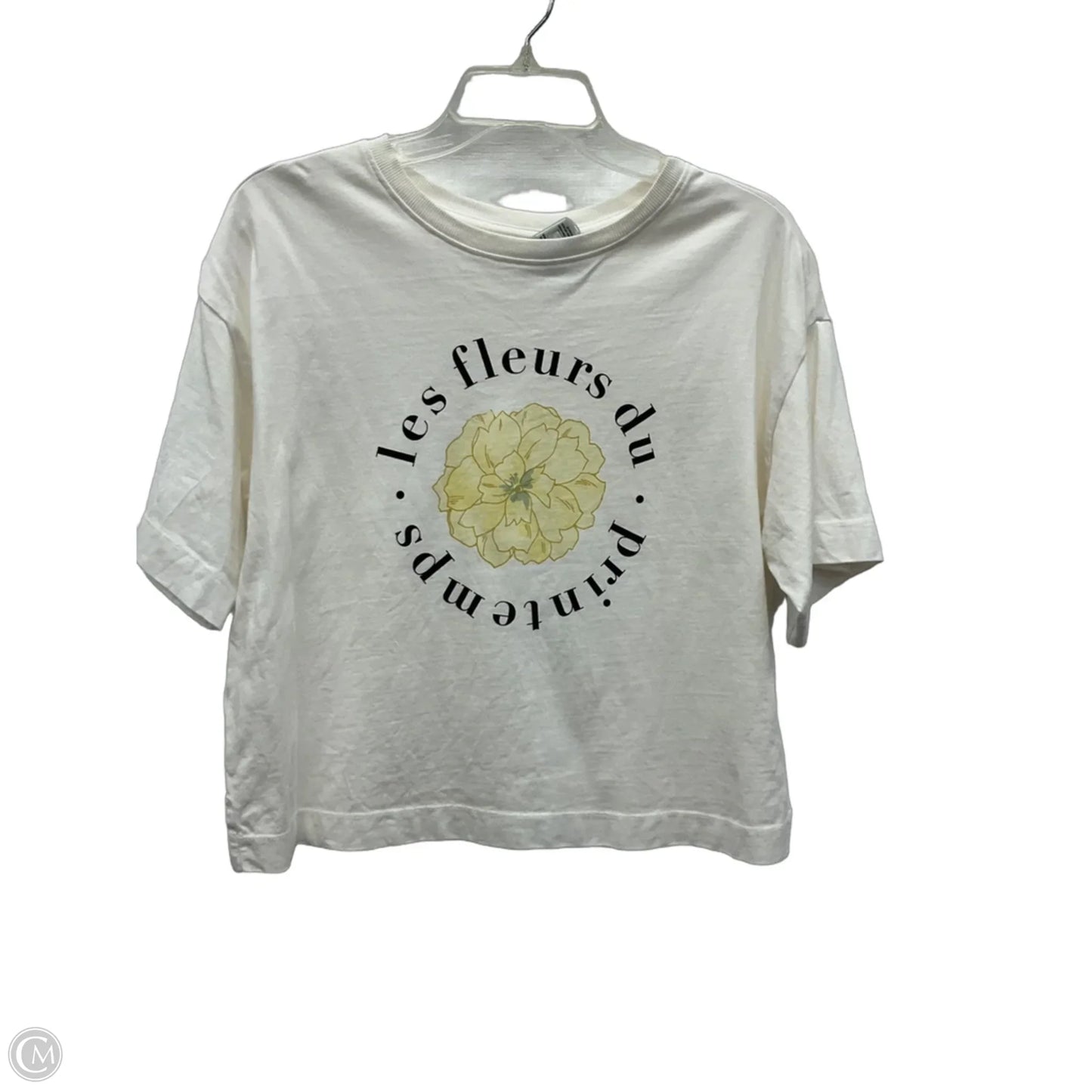 Top Short Sleeve By Loft In Cream, Size: Mp