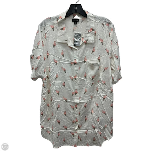Blouse Short Sleeve By Torrid In White, Size: 3x