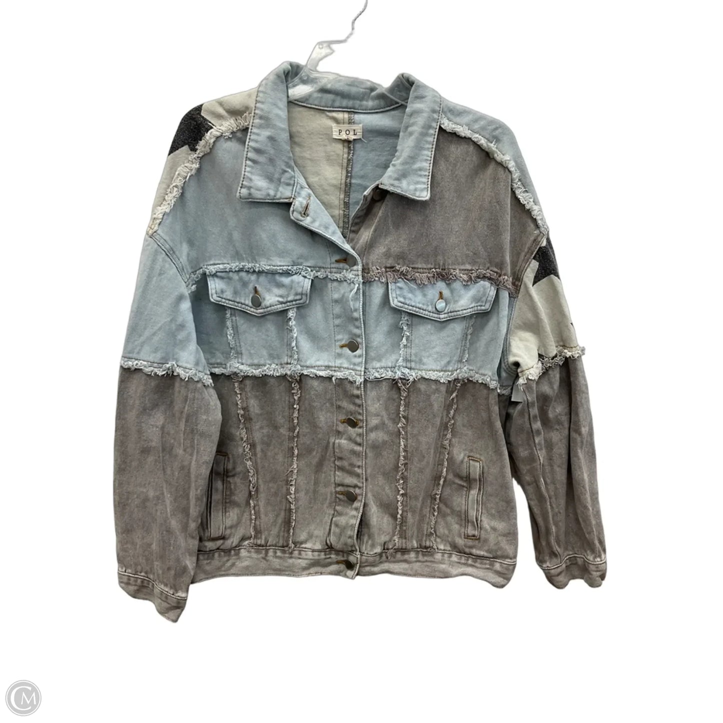 Jacket Denim By Pol In Blue Denim, Size: L